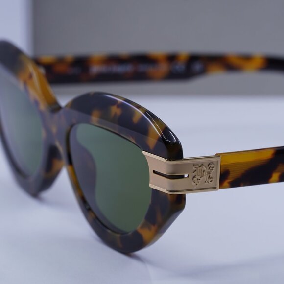 Palm Angels PERI10F MIRACLE 6055 Cat Eye Sunglasses - Havana/Green - Picture 4 of 11